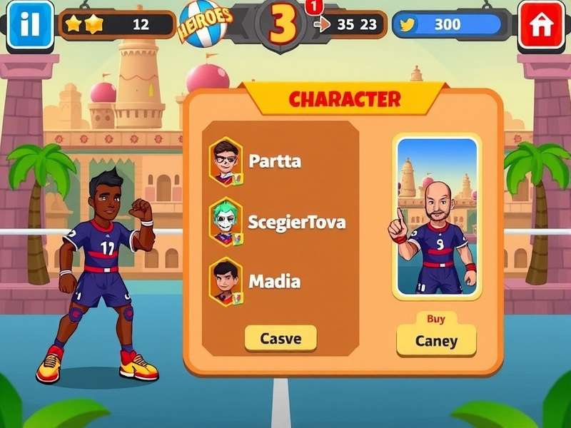 Volley Heroes Madras Character Selection Screen
